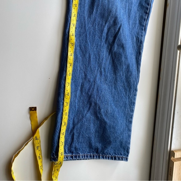 Levis High Waisted Straight Jeans Woman 30 Medium Wash Preppy Streetwear FLAW - Picture 14 of 16